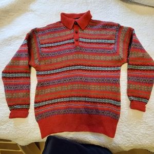 McNeal Sportswear sweater, size large, red multicolored.